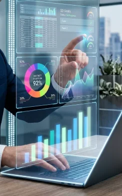 Accounting software dashboard showing financial management tools