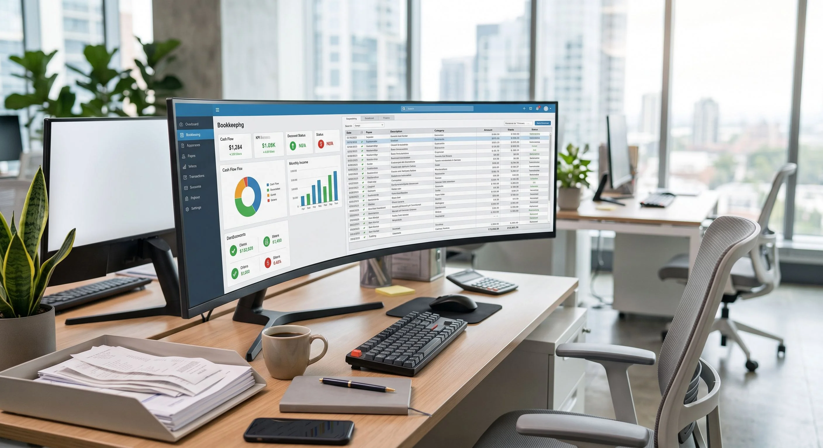 Accounting software implementation dashboard for small businesses