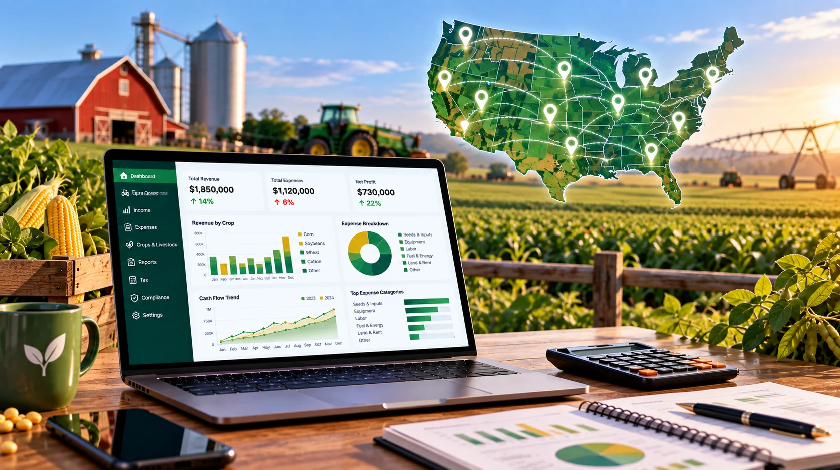 Agriculture and farm accounting across the United States