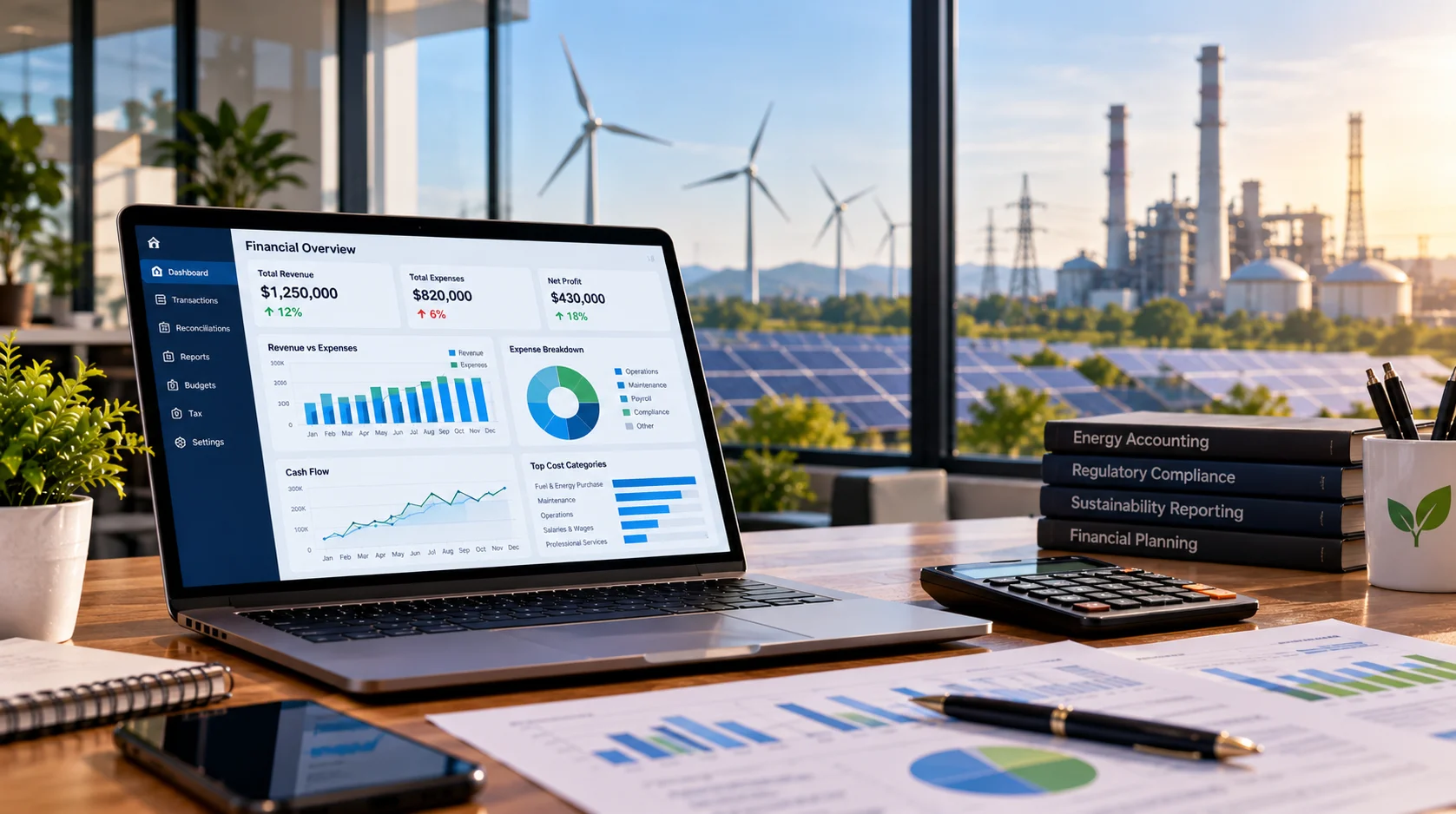 Energy accounting services for energy, utilities and renewable businesses